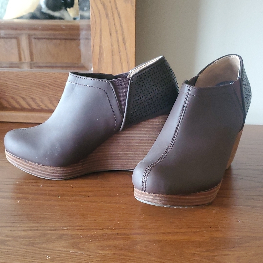 Brown Mules with Wedge Heel